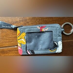 Vera Bradley Coastal Paradise Floral Small Zipper Wallet W/ ID Window